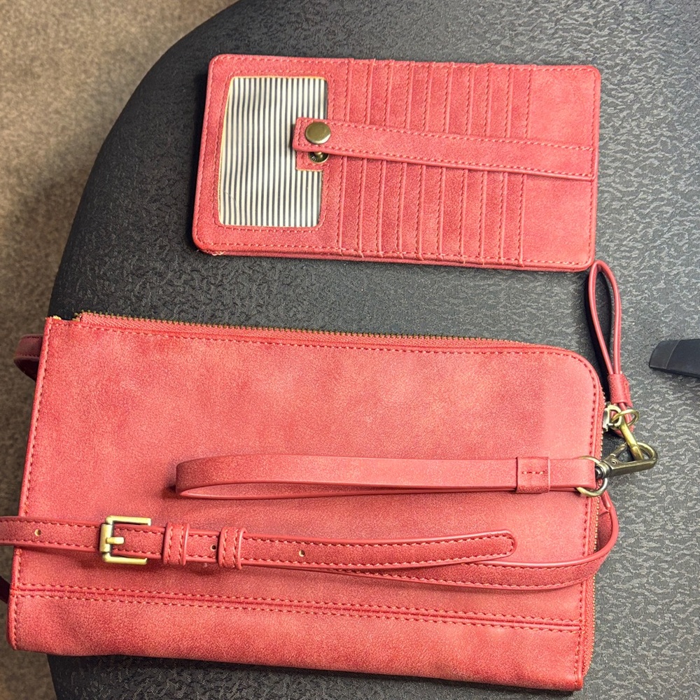 Joy Susan Coral Clutch and Card Holder Set